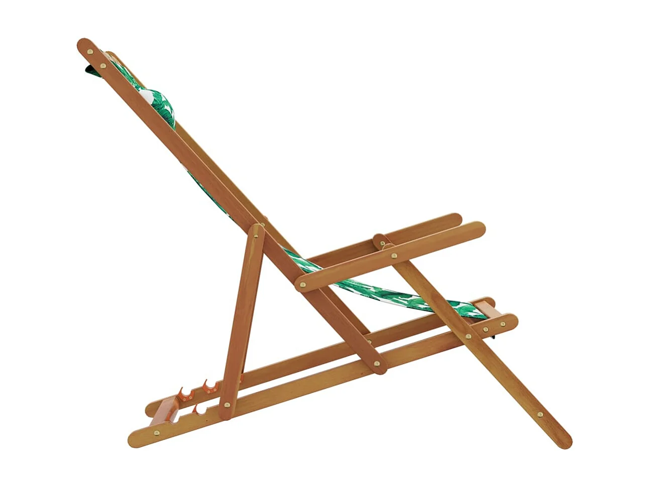 Chaises de plage pliantes lot de 2 tissu et bois massif