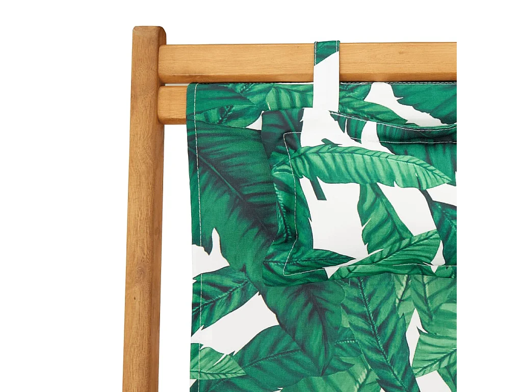 Chaises de plage pliantes lot de 2 tissu et bois massif