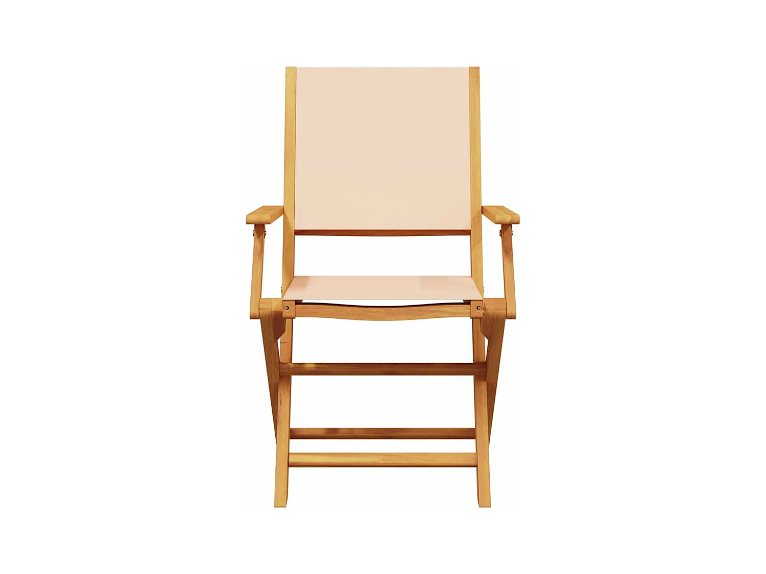 Chaises de jardin lot de 2 beige bois d'acacia massif et tissu