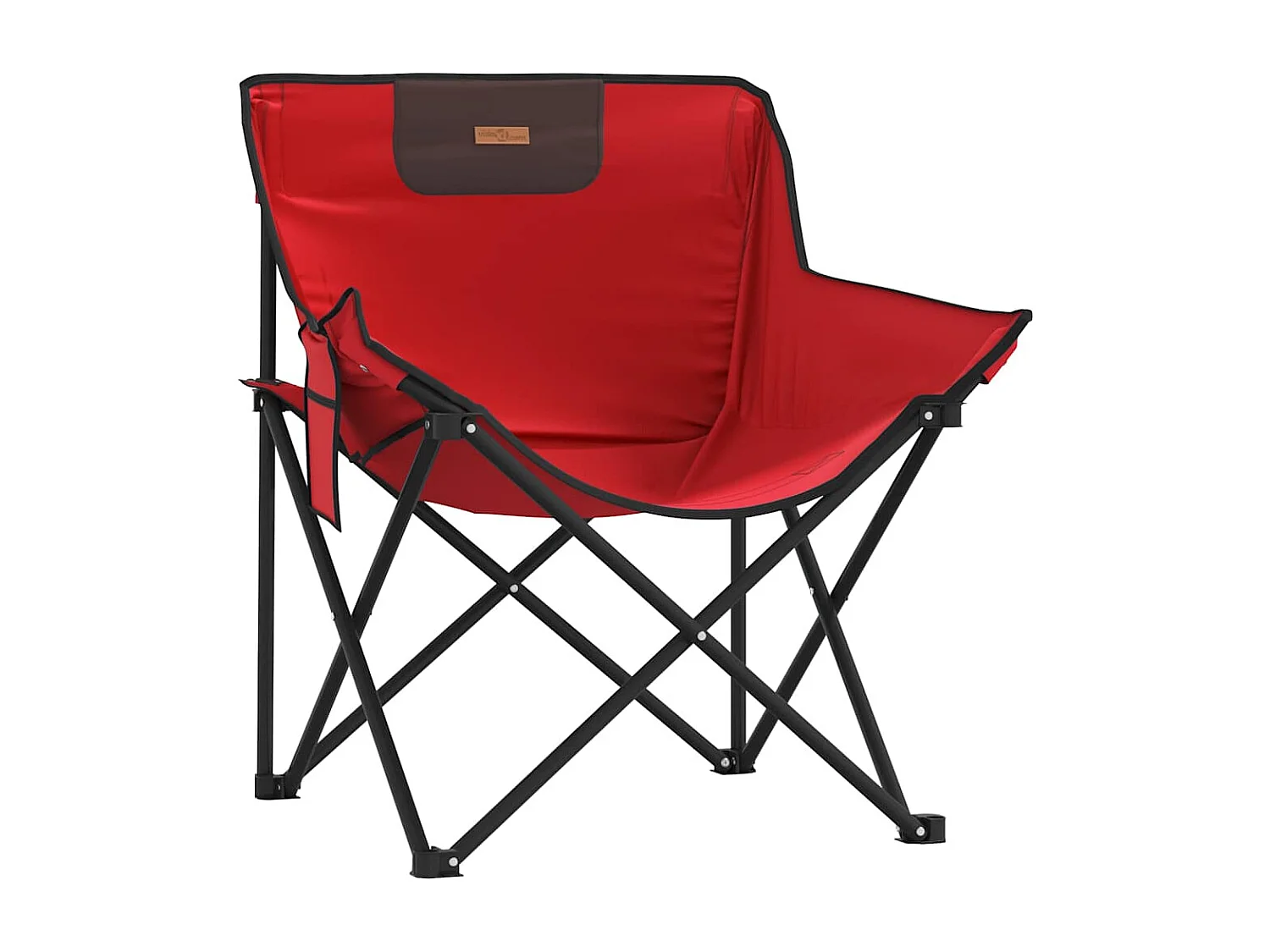 Chaise de camping avec poche pliable lot de 2 rouge