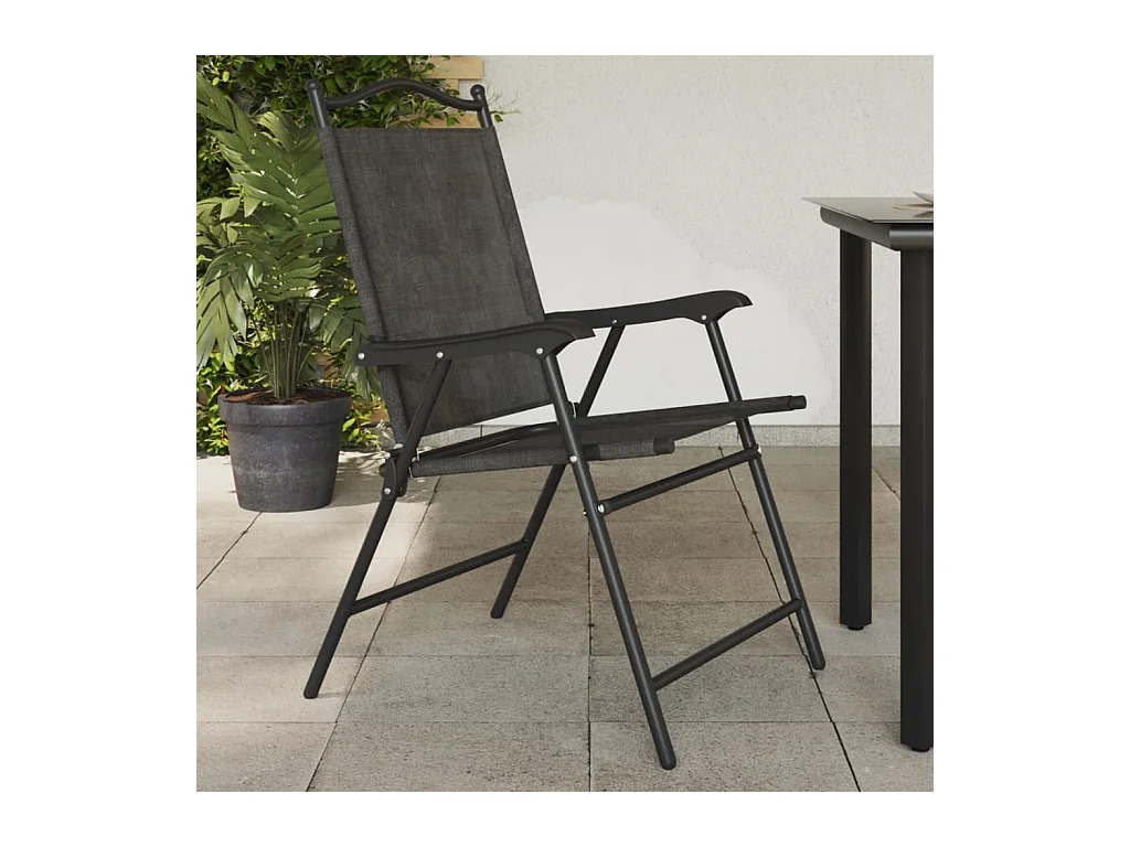 Chaises de jardin pliables lot de 2 en acier et textilène