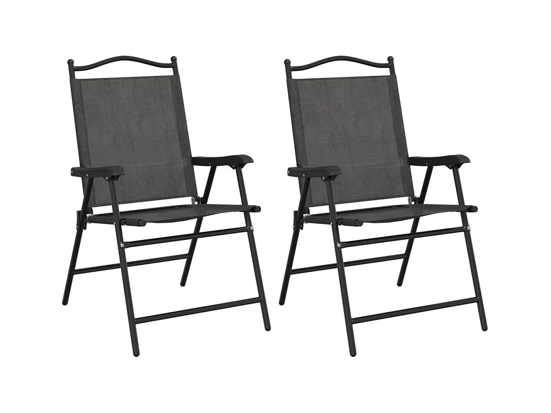 Chaises de jardin pliables lot de 2 en acier et textilène
