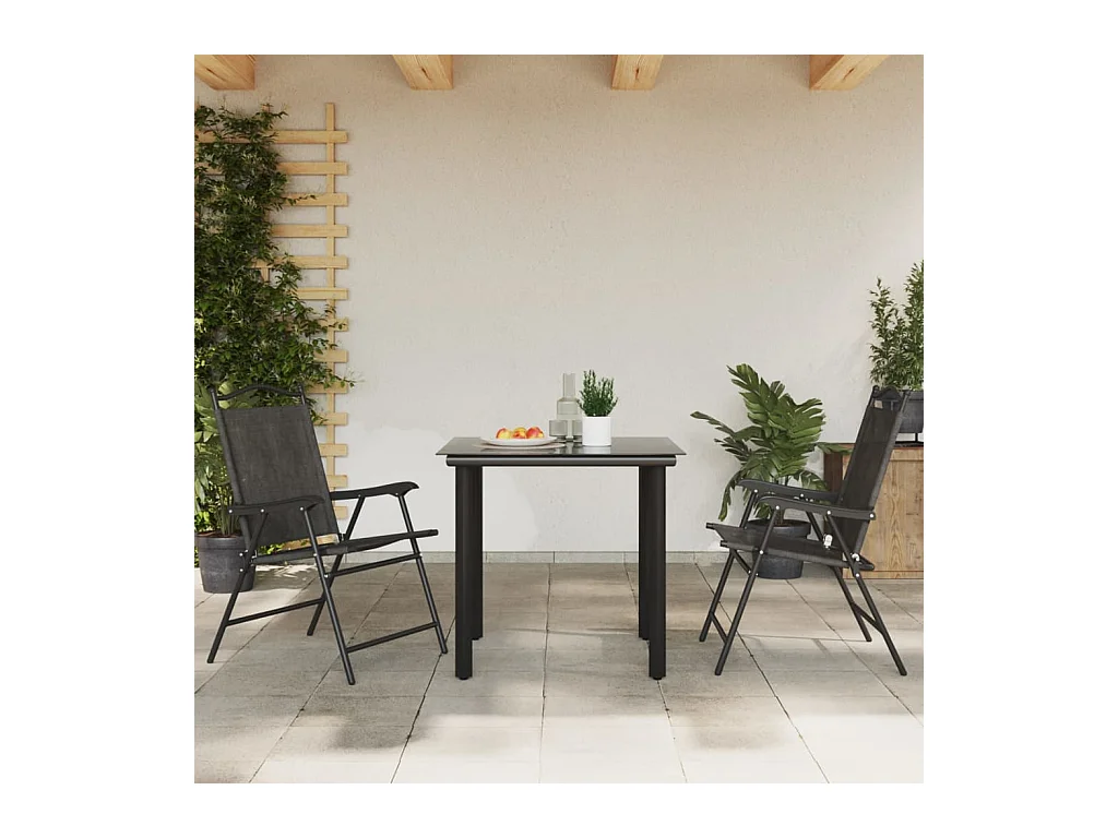 Chaises de jardin pliables lot de 2 en acier et textilène