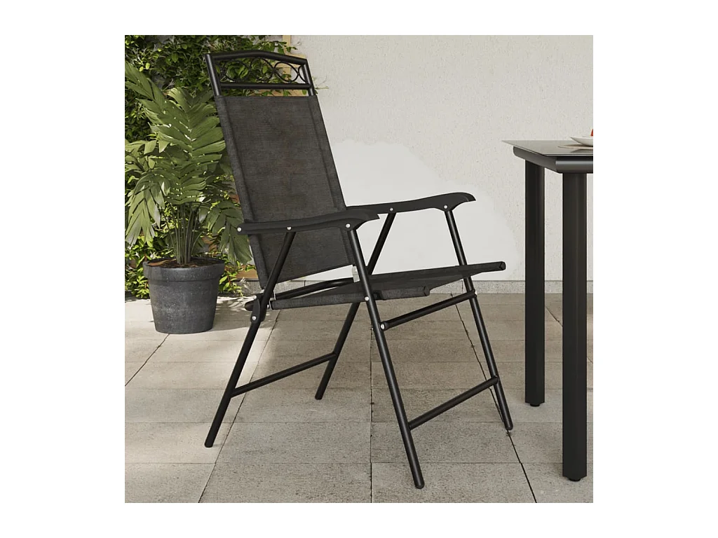 Chaises de jardin pliables lot de 2 en acier et textilène