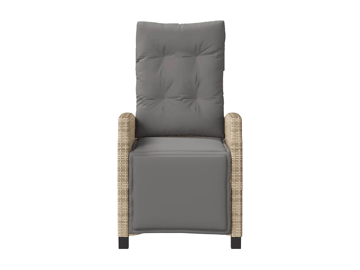 Chaises inclinables de jardin lot de 2 avec repose-pied rotin