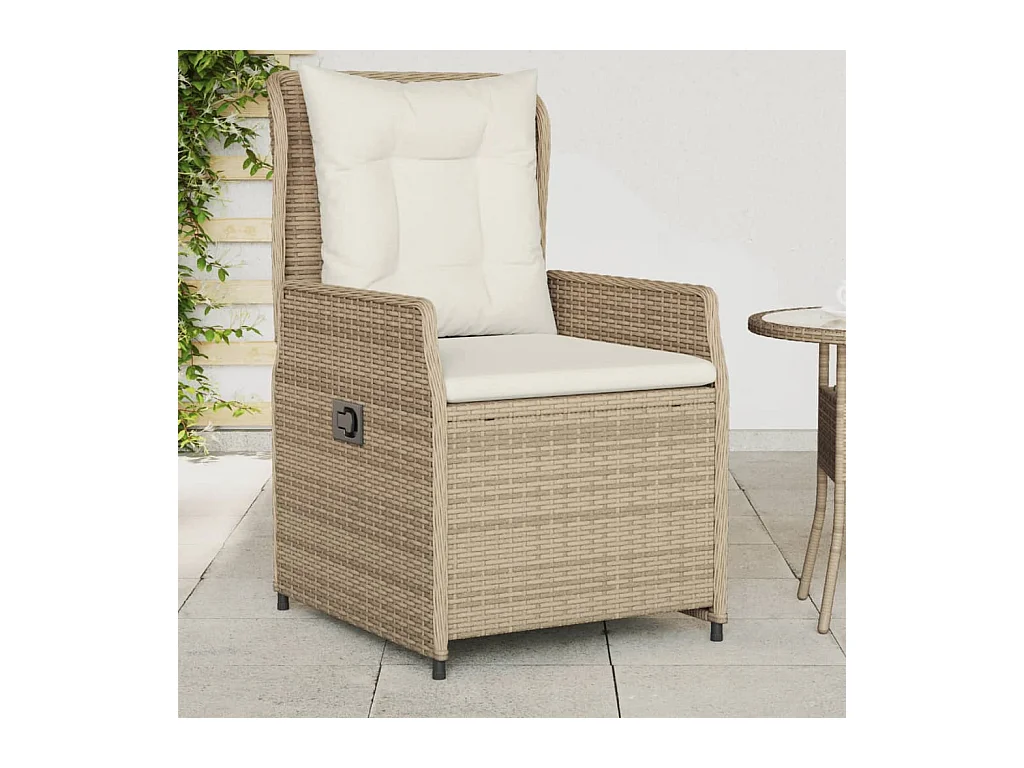 Cadeiras jardim reclináveis 2 peças vime PE bege