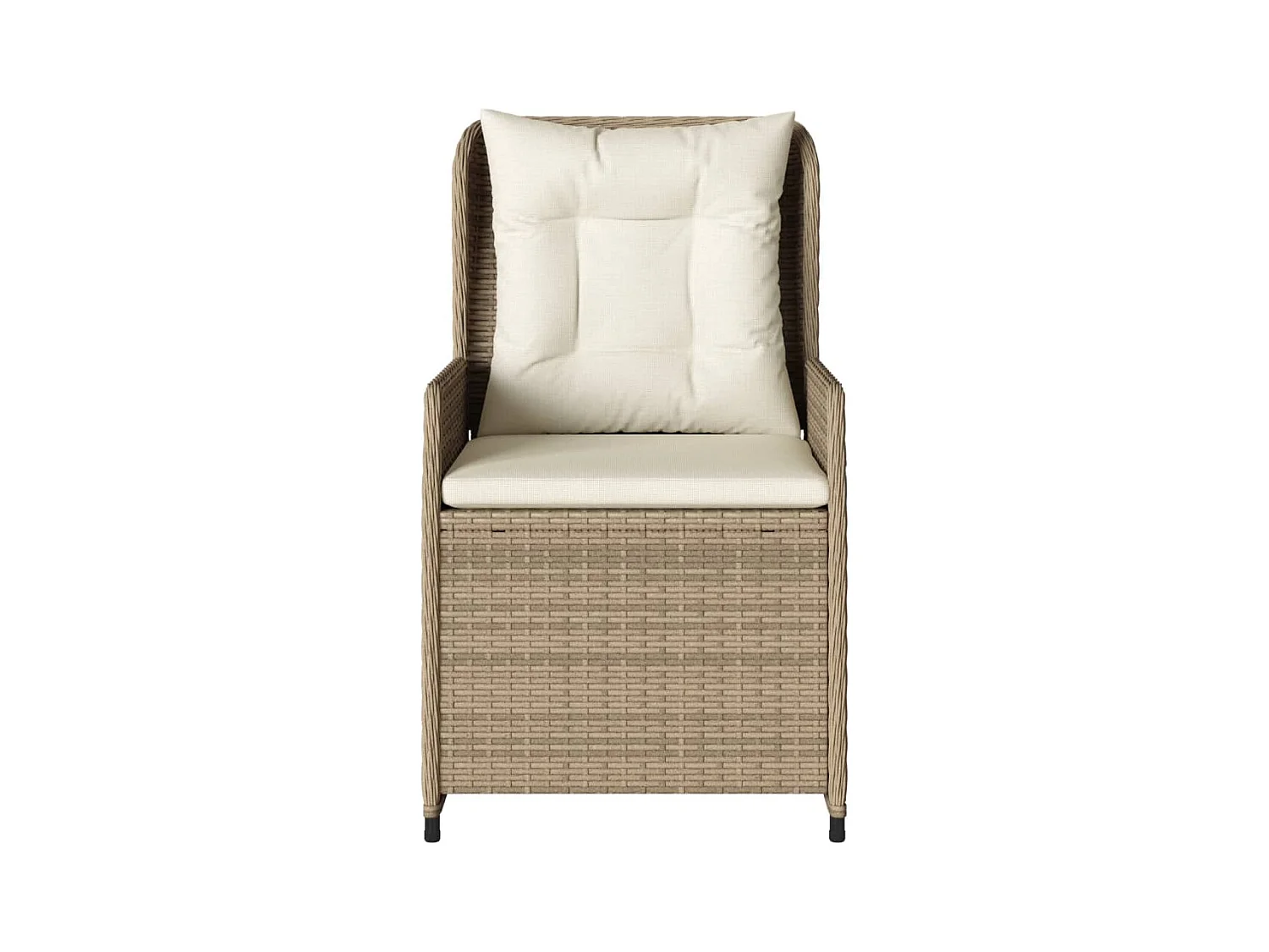 Cadeiras jardim reclináveis 2 peças vime PE bege