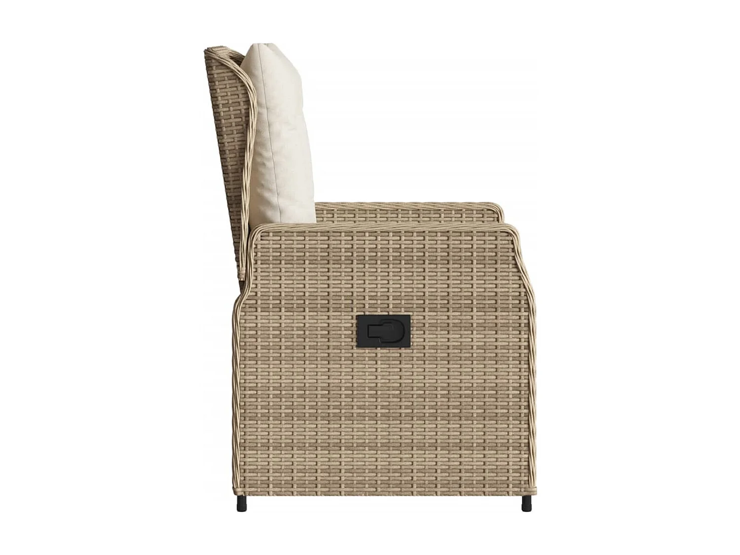 Chaises inclinables de jardin lot de 2 beige résine tressée