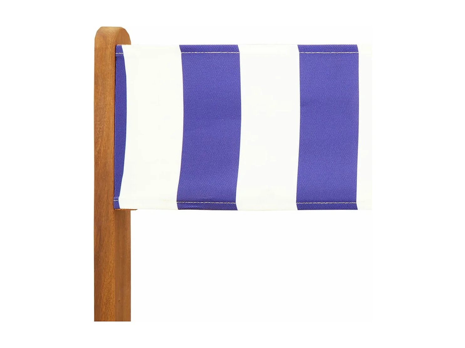 Chaises de bistrot lot de 2 bleu/blanc bois acacia massif tissu