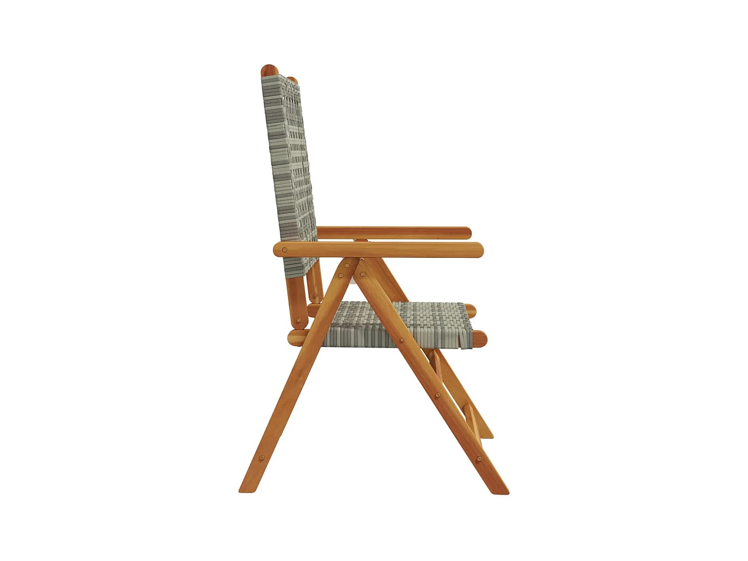 Chaises inclinables de jardin lot de 6 gris rotin bois massif