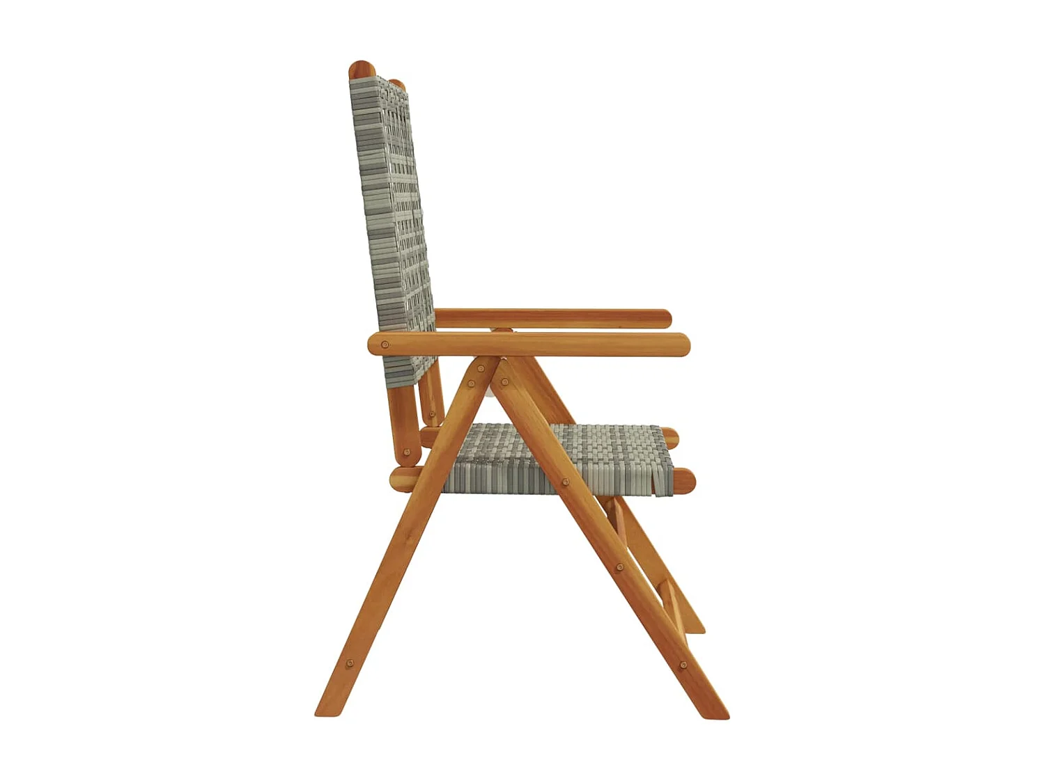 Chaises inclinables de jardin lot de 6 gris rotin bois massif