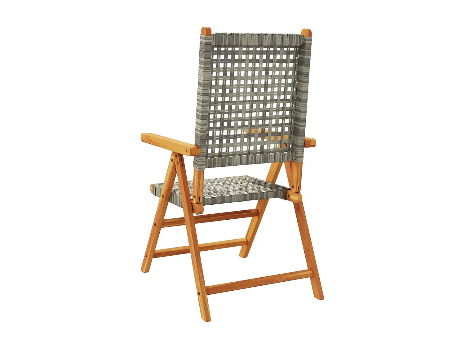 Chaises inclinables de jardin lot de 6 gris rotin bois massif