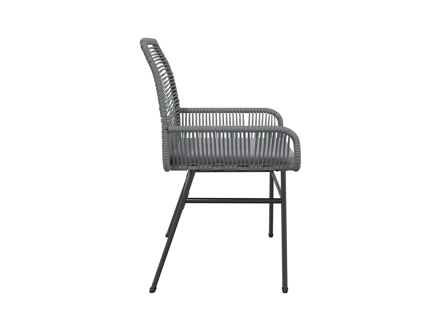 Chaises de jardin lot de 2 avec coussins gris résine tressée