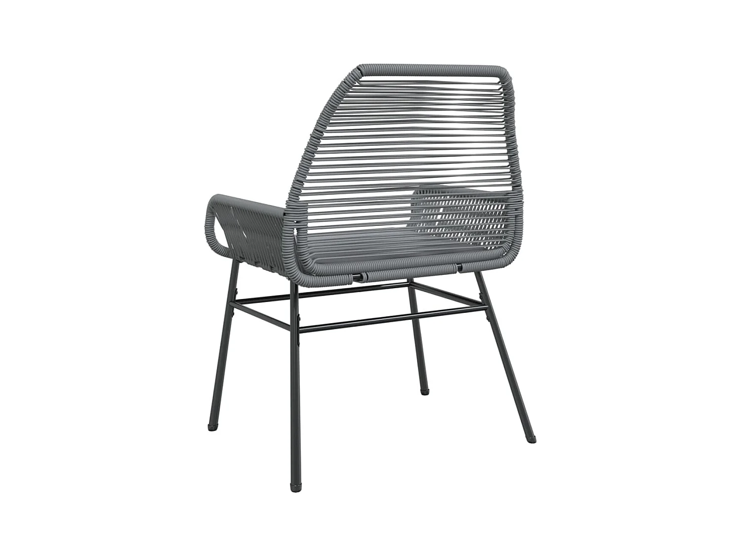 Chaises de jardin lot de 2 avec coussins gris résine tressée