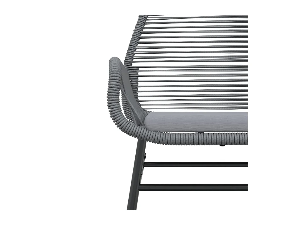 Chaises de jardin lot de 2 avec coussins gris résine tressée