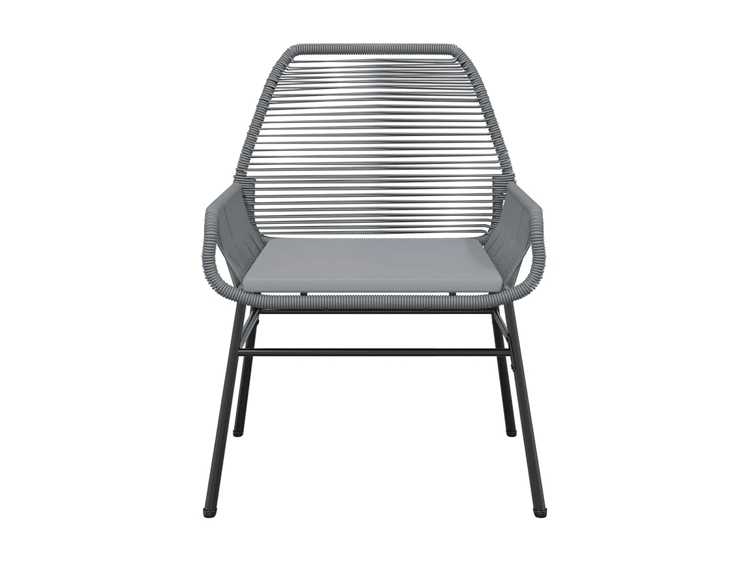 Chaises de jardin lot de 2 avec coussins gris résine tressée