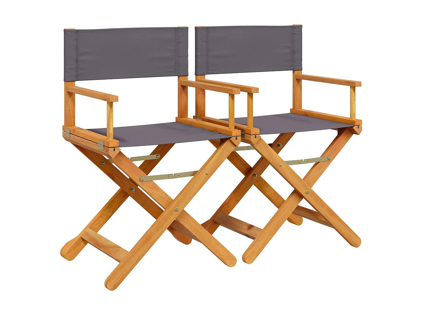 Chaises pliables de jardin lot de 2 gris foncé tissu