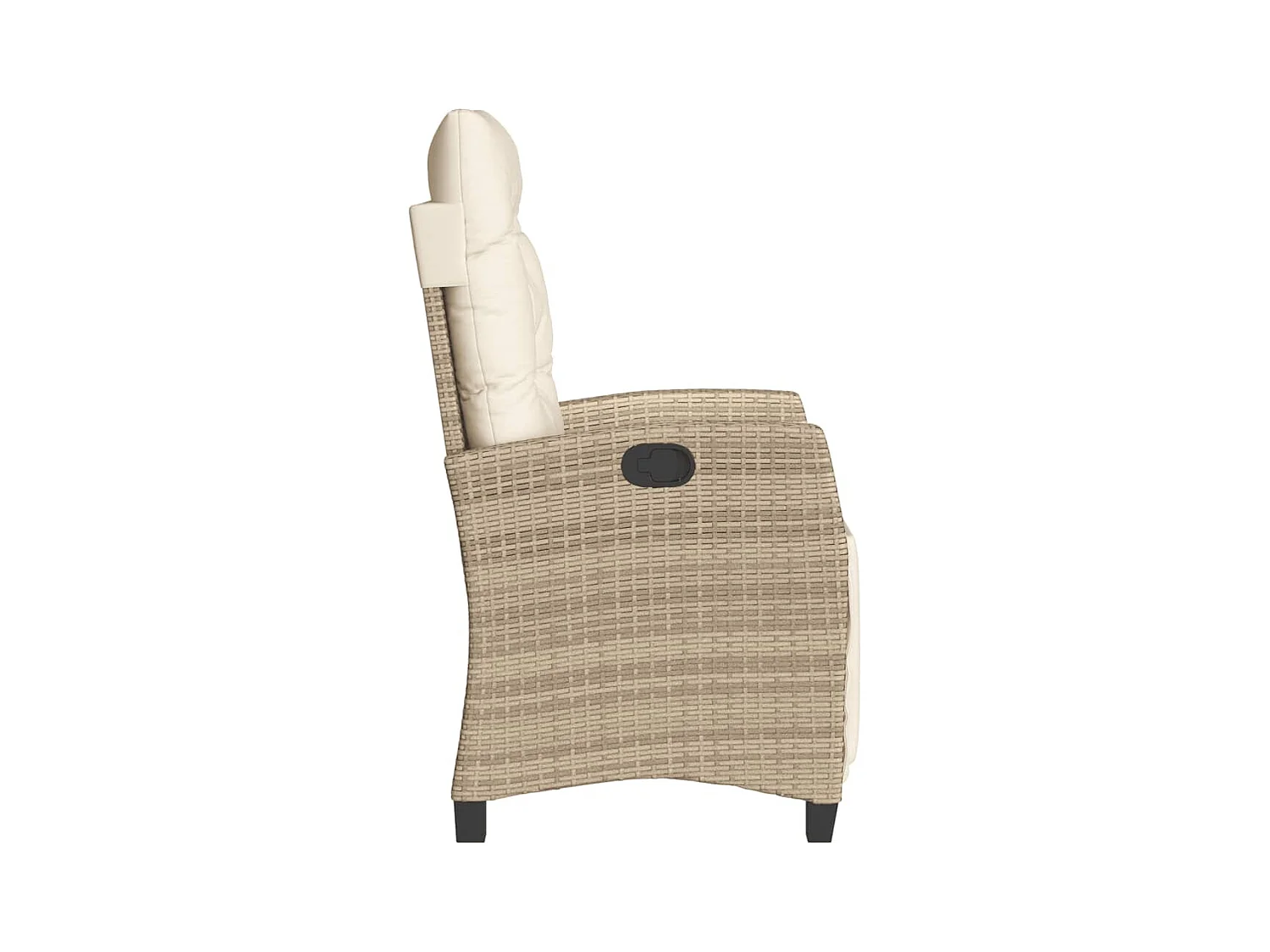 Cadeiras jardim reclináveis 2 peças com apoio de pés vime PE bege