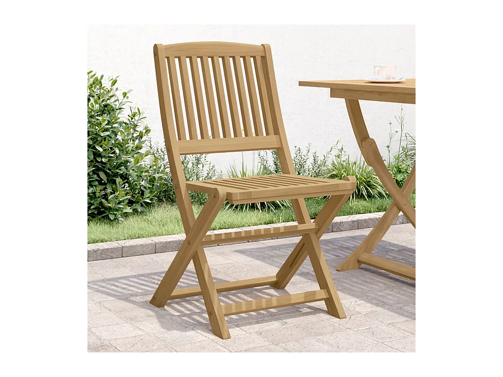 Chaises pliables de jardin lot de 2 bois massif d'acacia