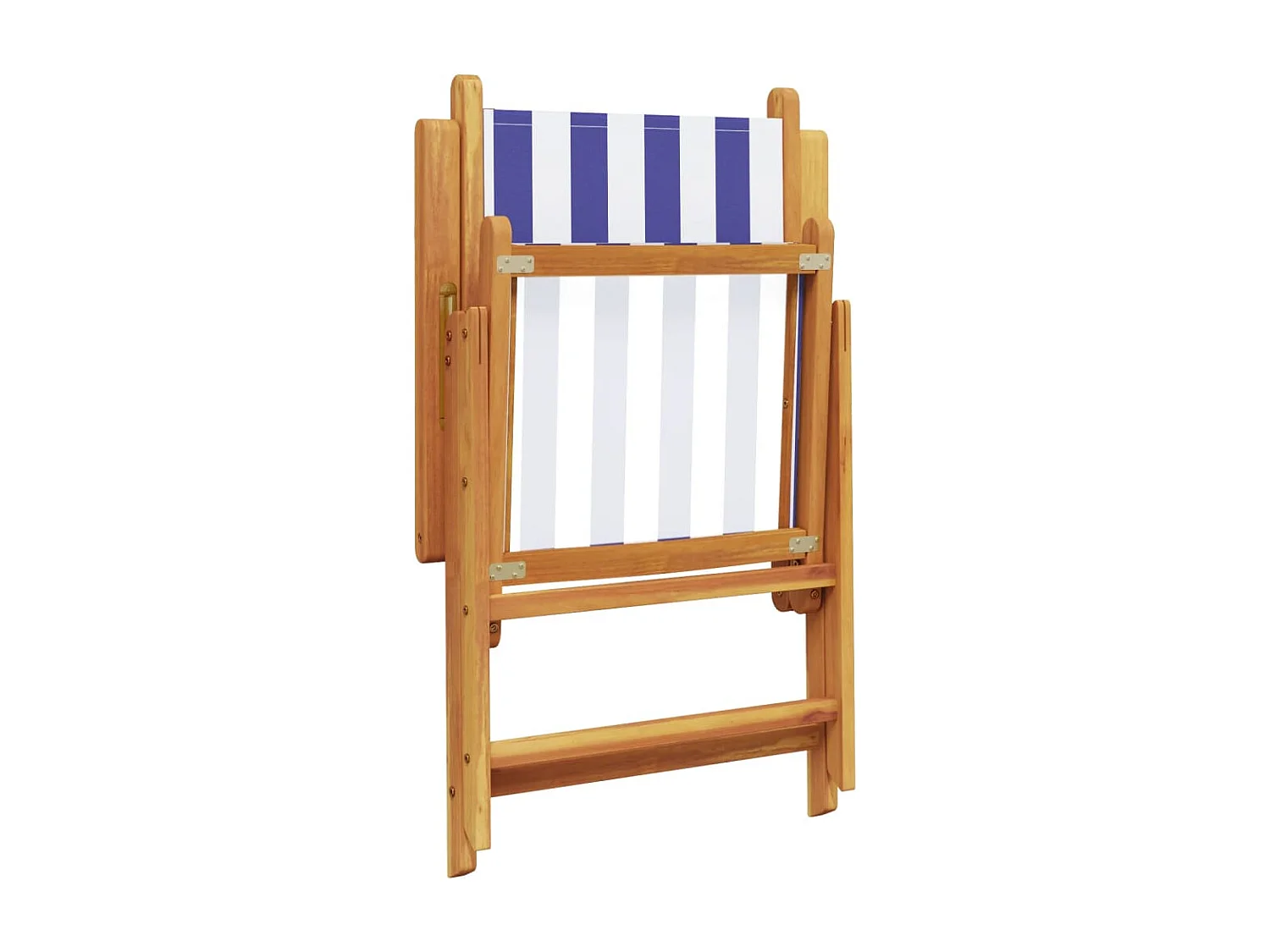 Sillas jardín reclinables 6 unidades madera maciza tela azul blanco