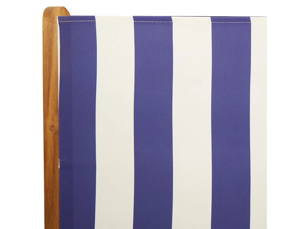 Sillas jardín reclinables 6 unidades madera maciza tela azul blanco