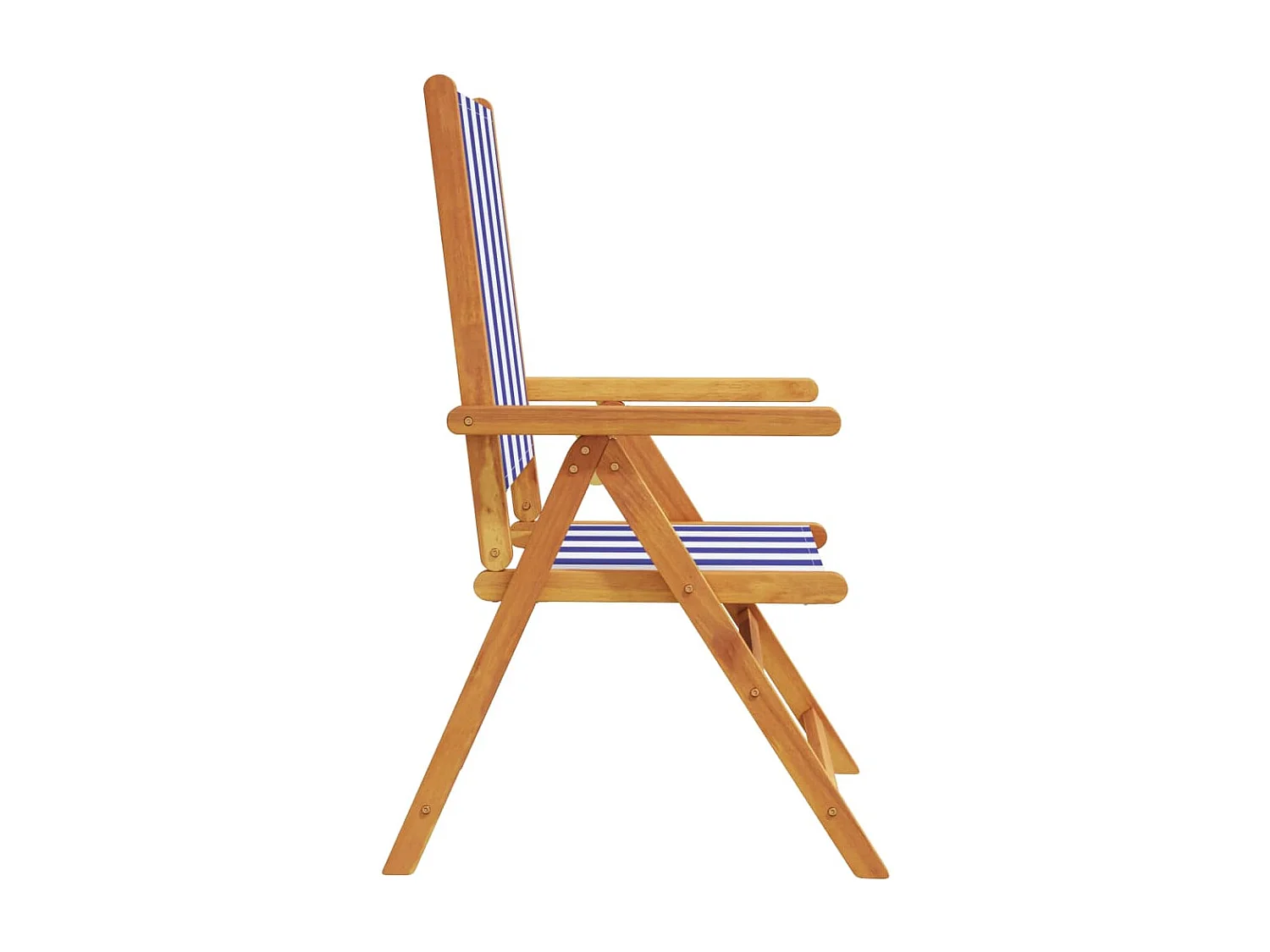 Sillas jardín reclinables 6 unidades madera maciza tela azul blanco