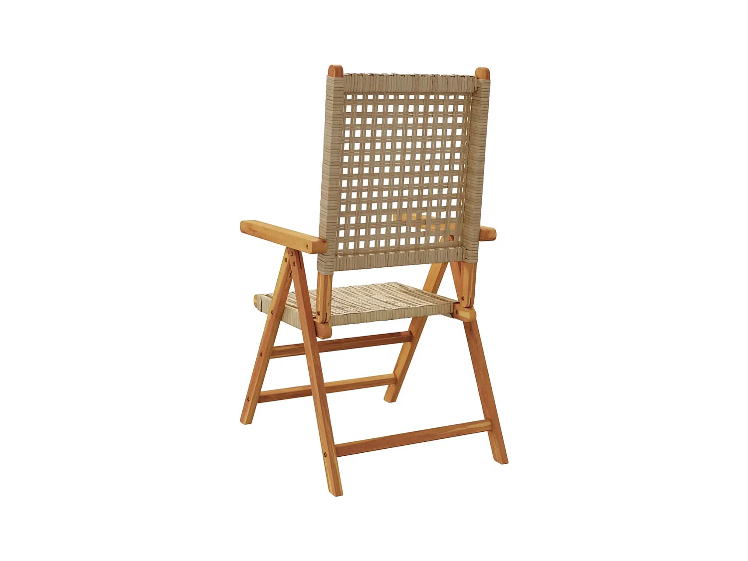 Chaises de jardin lot de 2 beige bois massif d'acacia et rotin