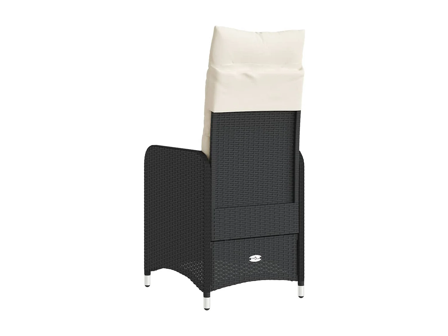 Chaises inclinables de jardin lot de 2 et coussins noir rotin