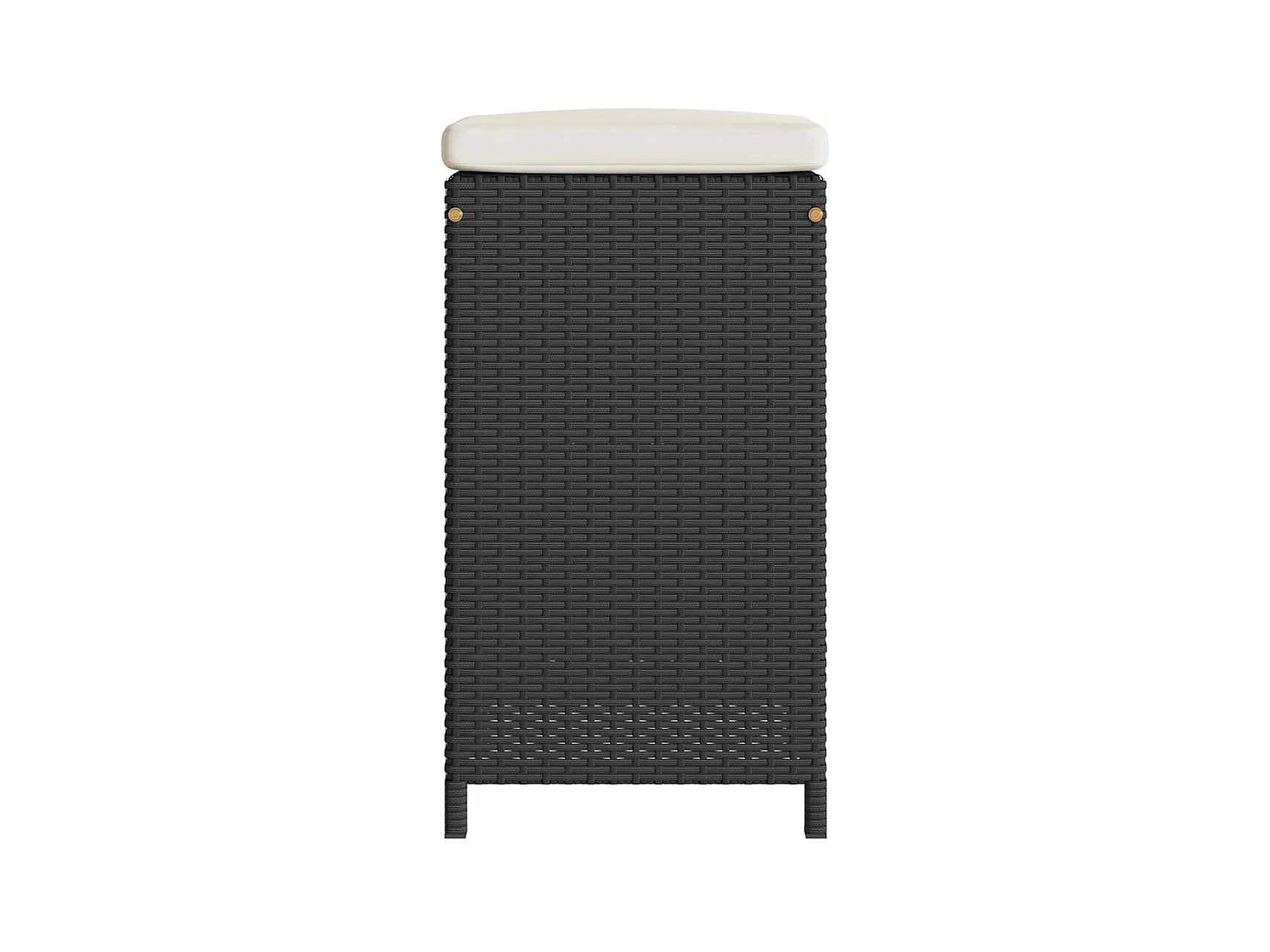 Tuinbarkrukken met kussens 6 st poly rattan zwart