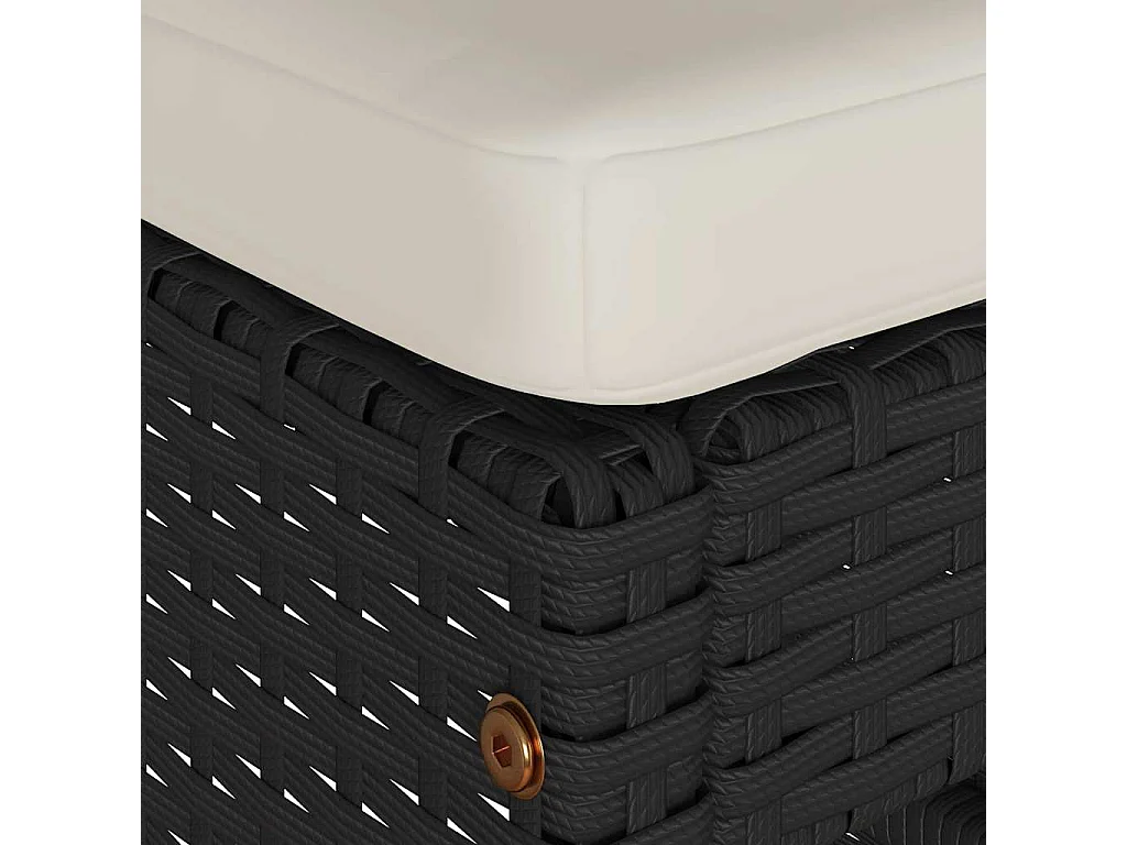 Tuinbarkrukken met kussens 6 st poly rattan zwart