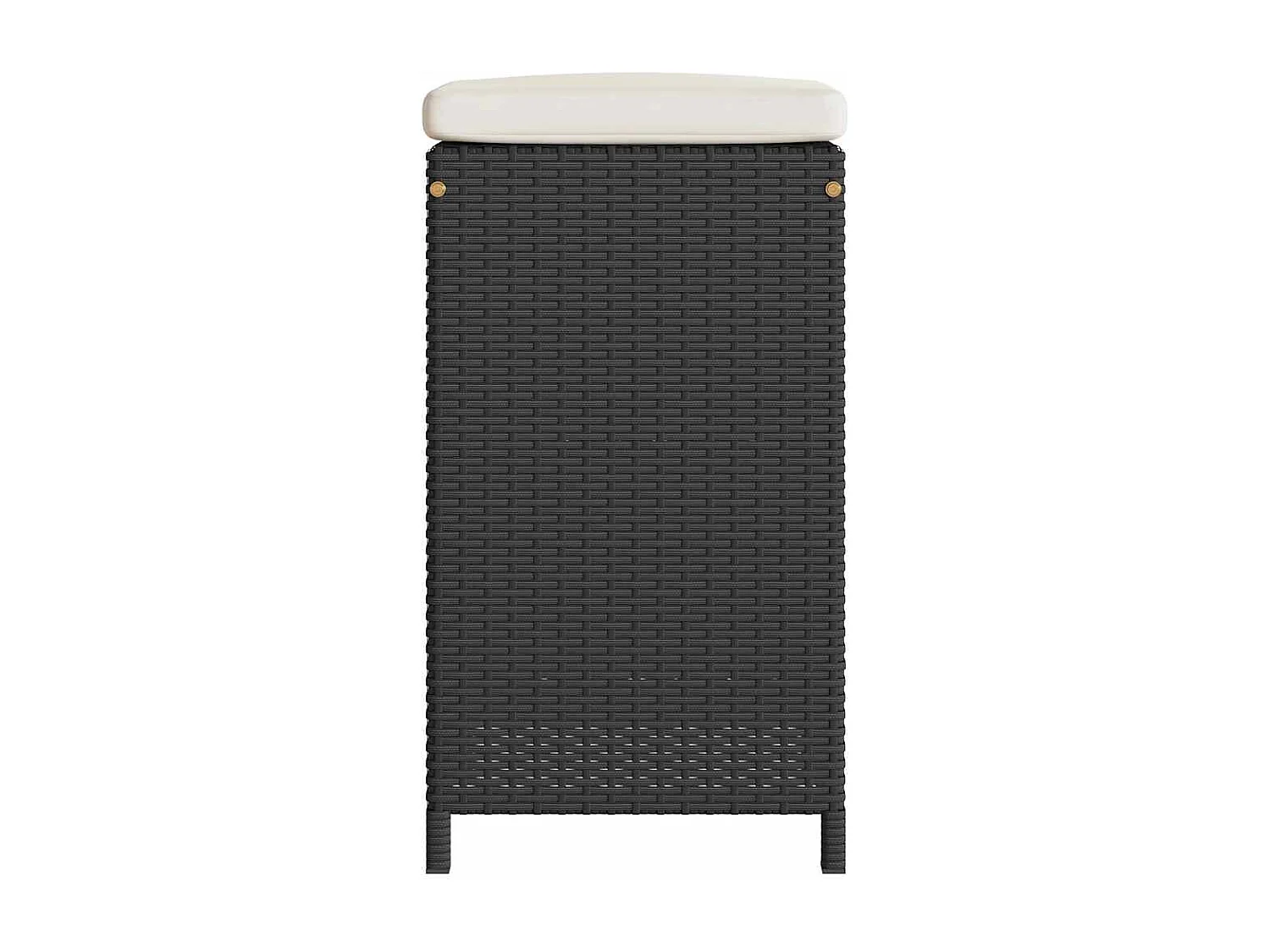 Taburetes altos de bar de jardín cojines 6 unidades ratán PE negro