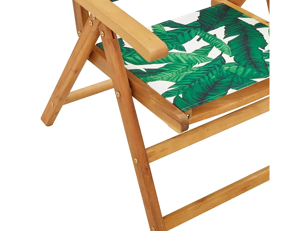 Chaises inclinables de jardin lot de 6 vert tissu bois massif