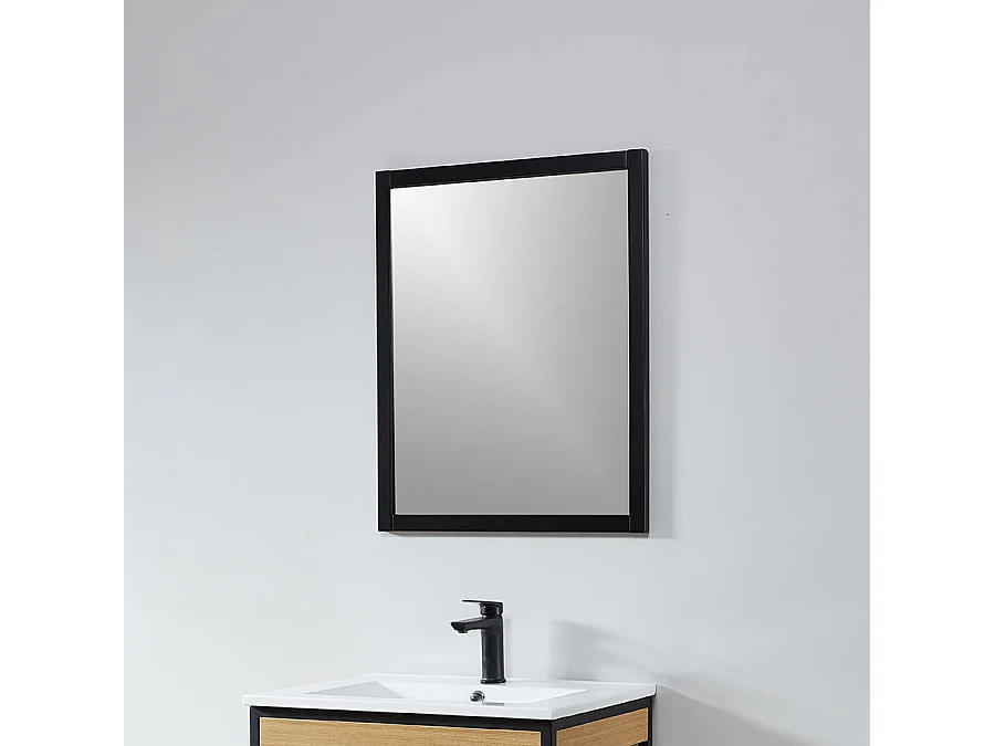 Espejo NEO rectangular 56x70cm con marco negro mate