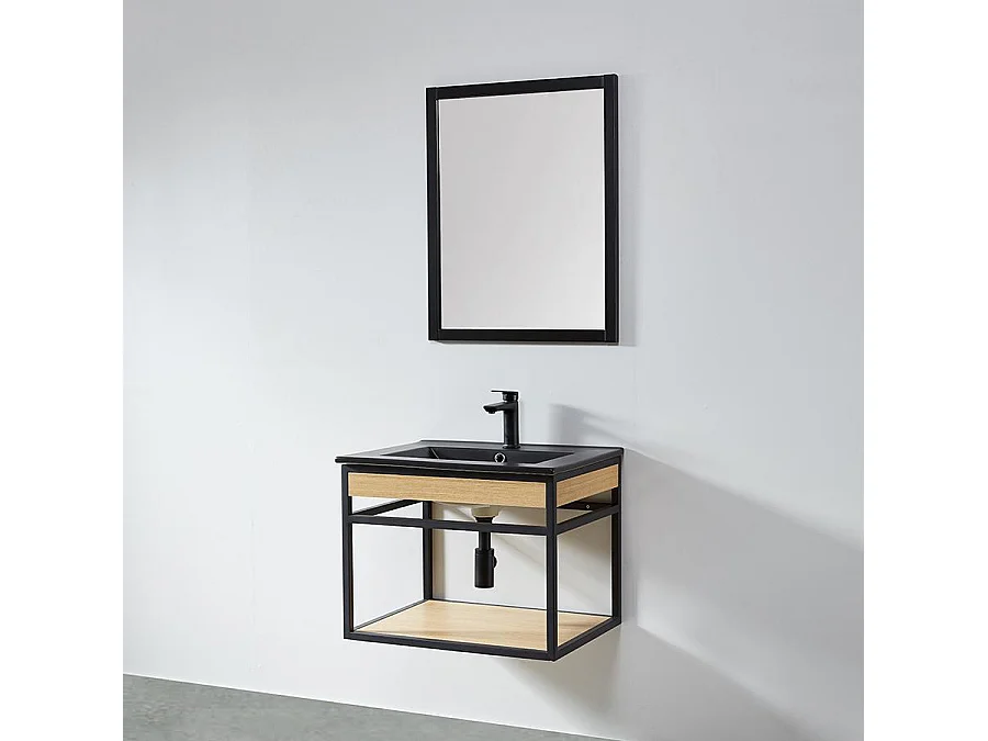 Espejo NEO rectangular 56x70cm con marco negro mate