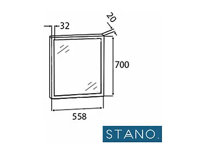 Pack de 2 miroirs rectangulaires NEO 56x70cm avec cadre noir mat