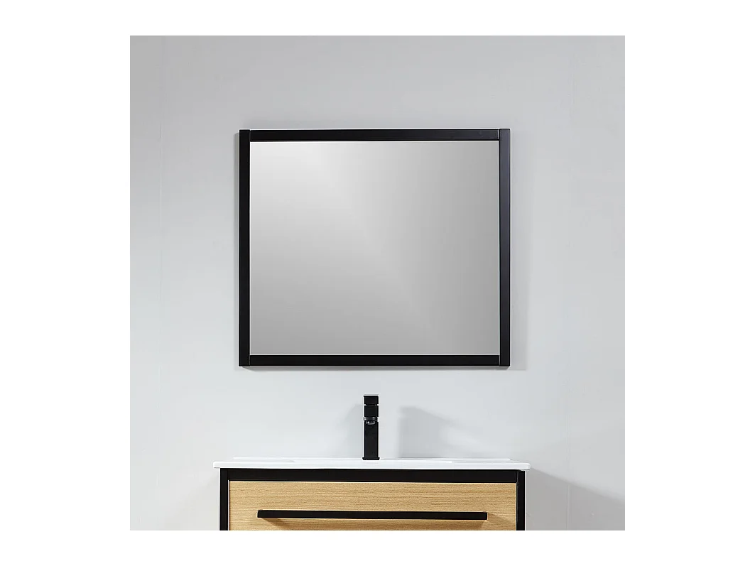 Miroir rectangulaire SMART 80x70cm avec cadre noir mat