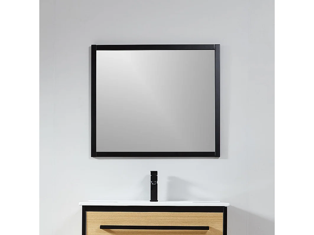 Miroir rectangulaire SMART 80x70cm avec cadre noir mat