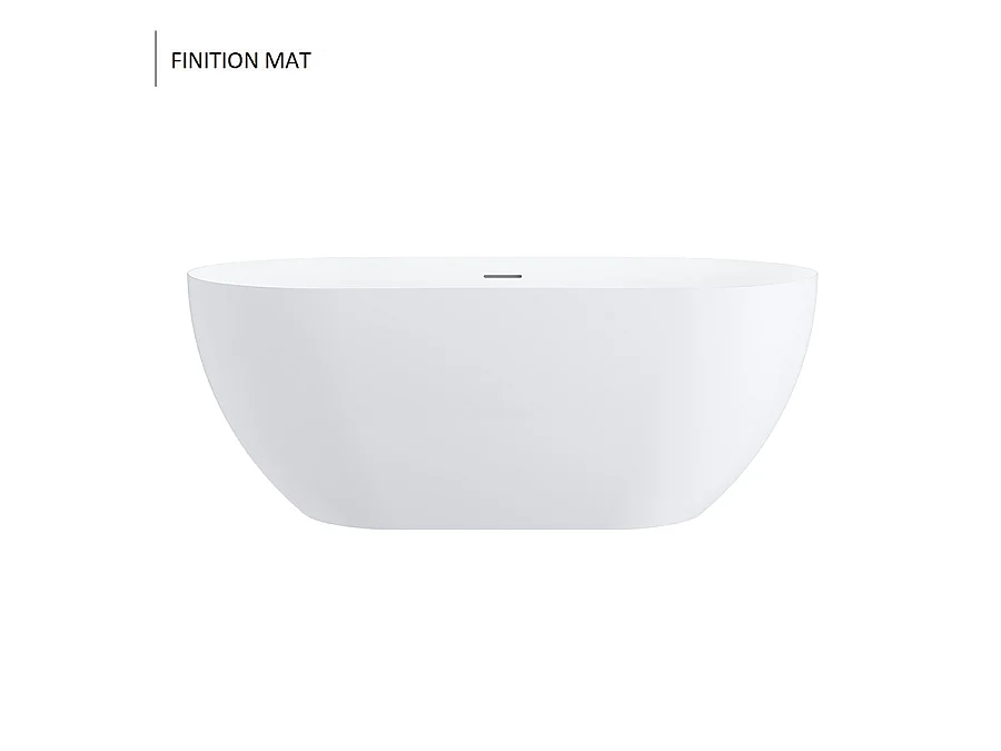 Baignoire îlot design ovale LISBON blanche 170 cm Mat