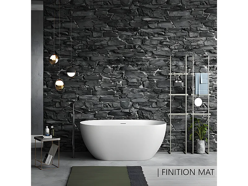 Baignoire îlot design ovale LISBON blanche 170 cm Mat