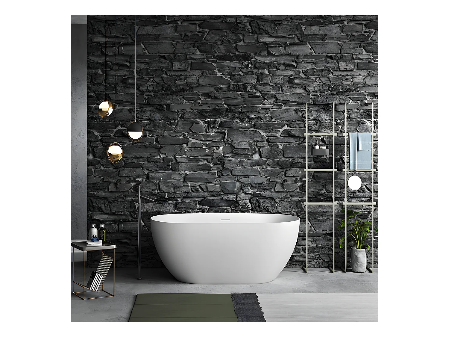 Vasca freestanding LISBON bianca Lucida 170 cm