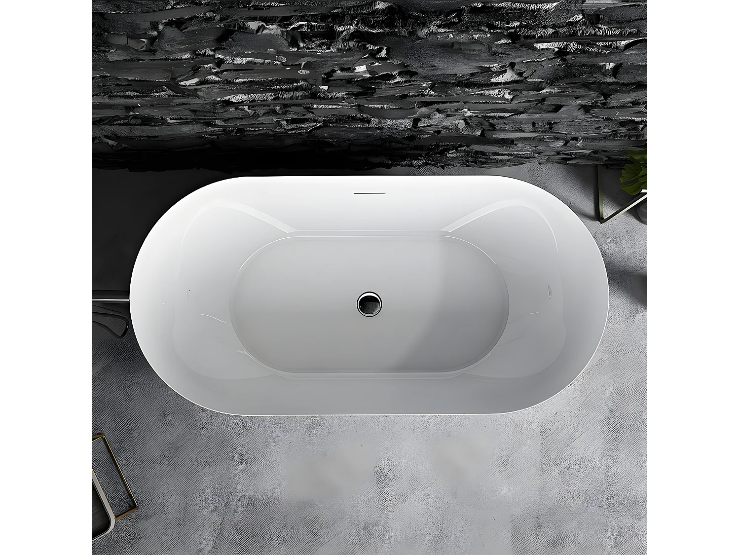 Baignoire îlot design ovale LISBON blanche 170 cm Brillant