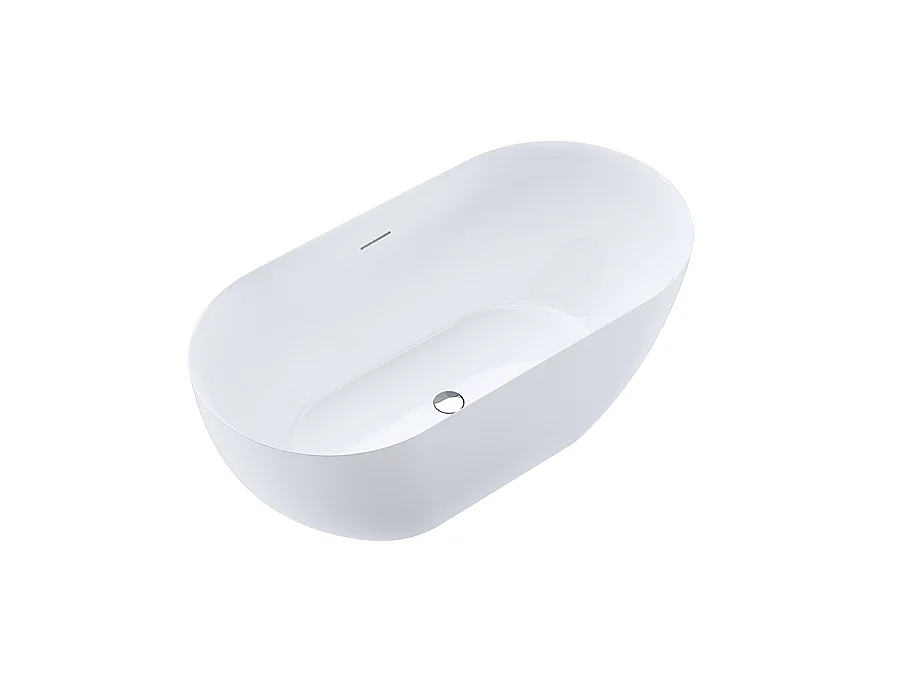 Baignoire îlot design ovale LISBON blanche 170 cm Brillant