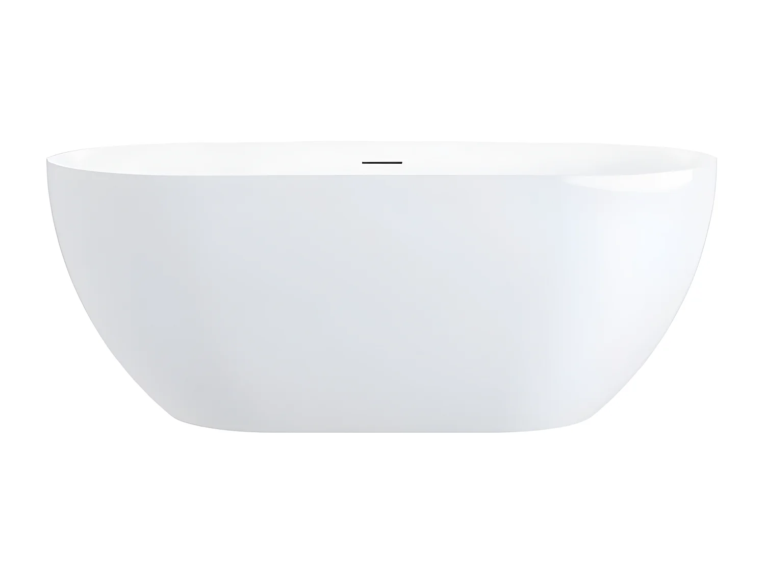 Baignoire îlot design ovale LISBON blanche 160 cm Brillant