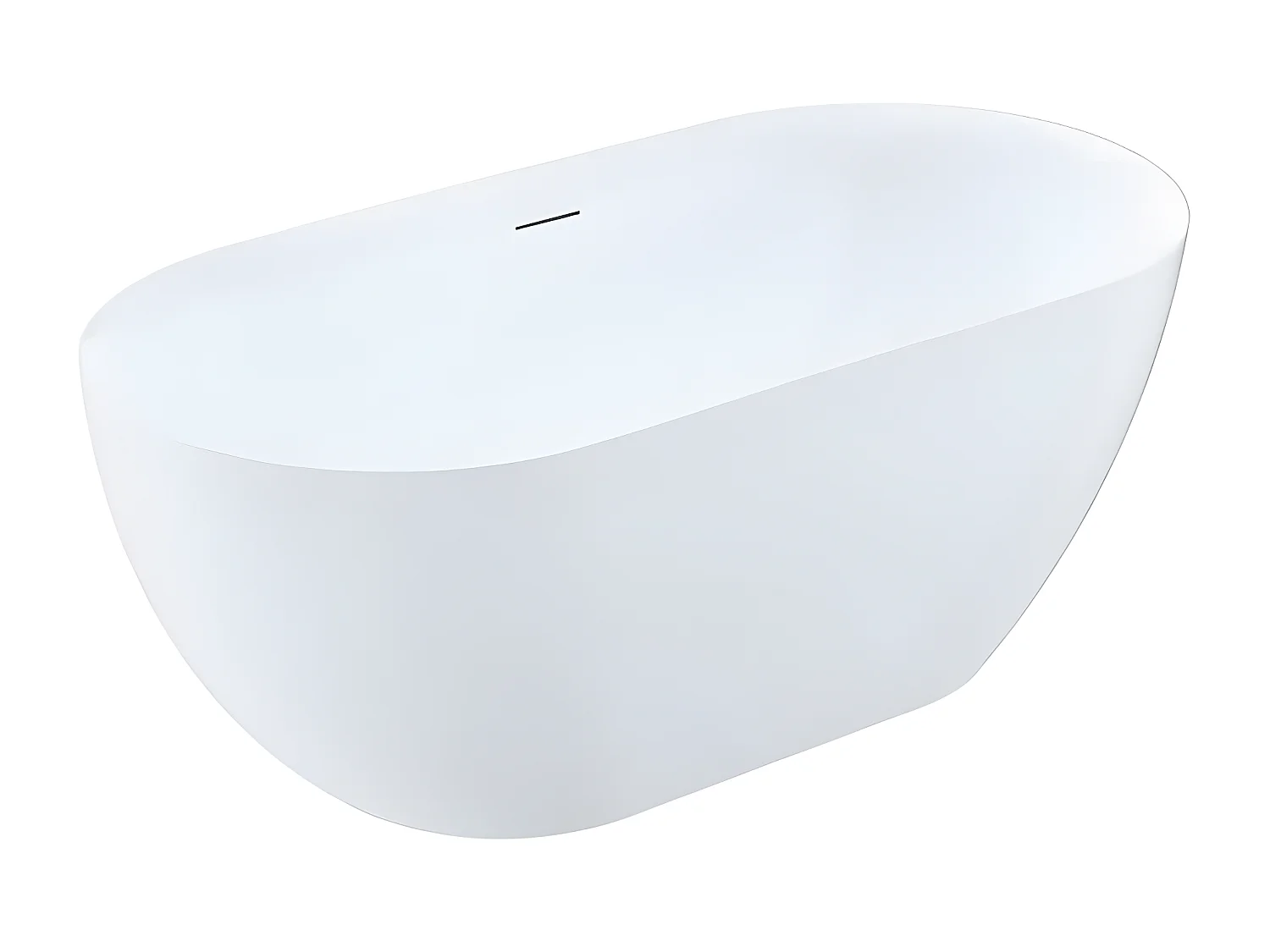 Baignoire îlot design ovale LISBON blanche 160 cm Brillant