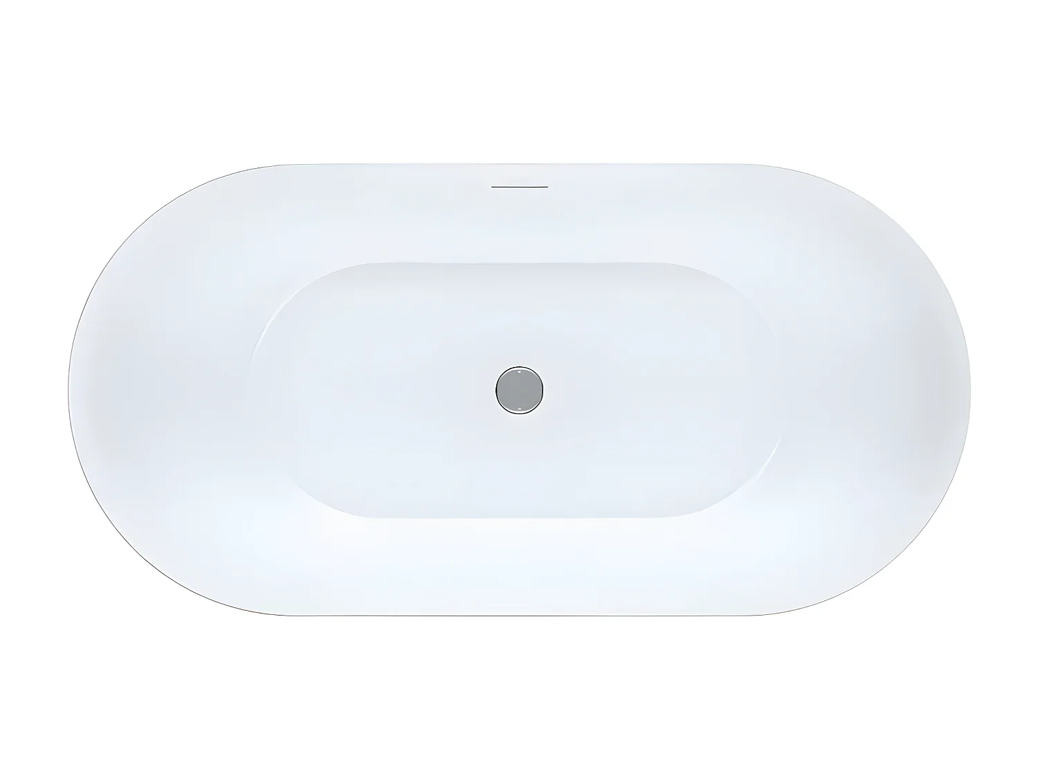 Baignoire îlot design ovale LISBON blanche 160 cm Brillant