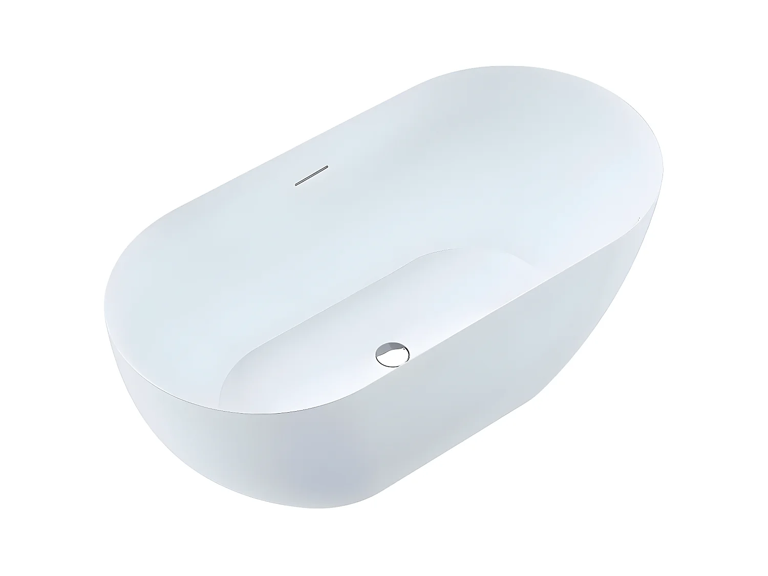 Baignoire îlot design ovale LISBON blanche 150 cm Mat