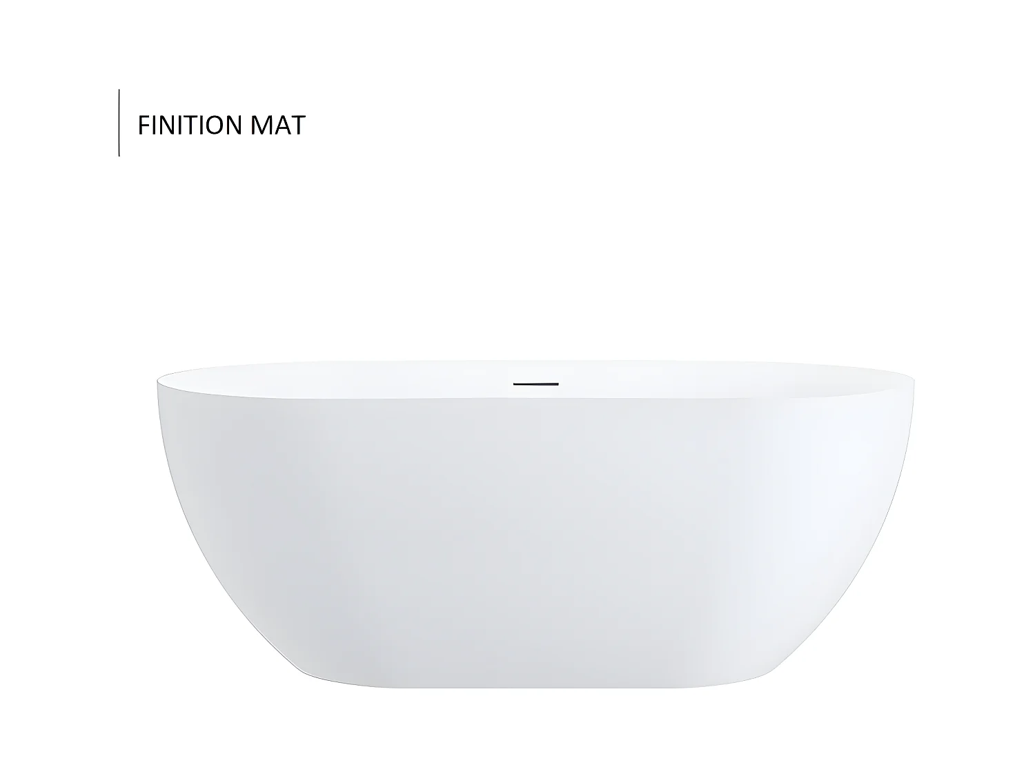 Baignoire îlot design ovale LISBON blanche 150 cm Mat