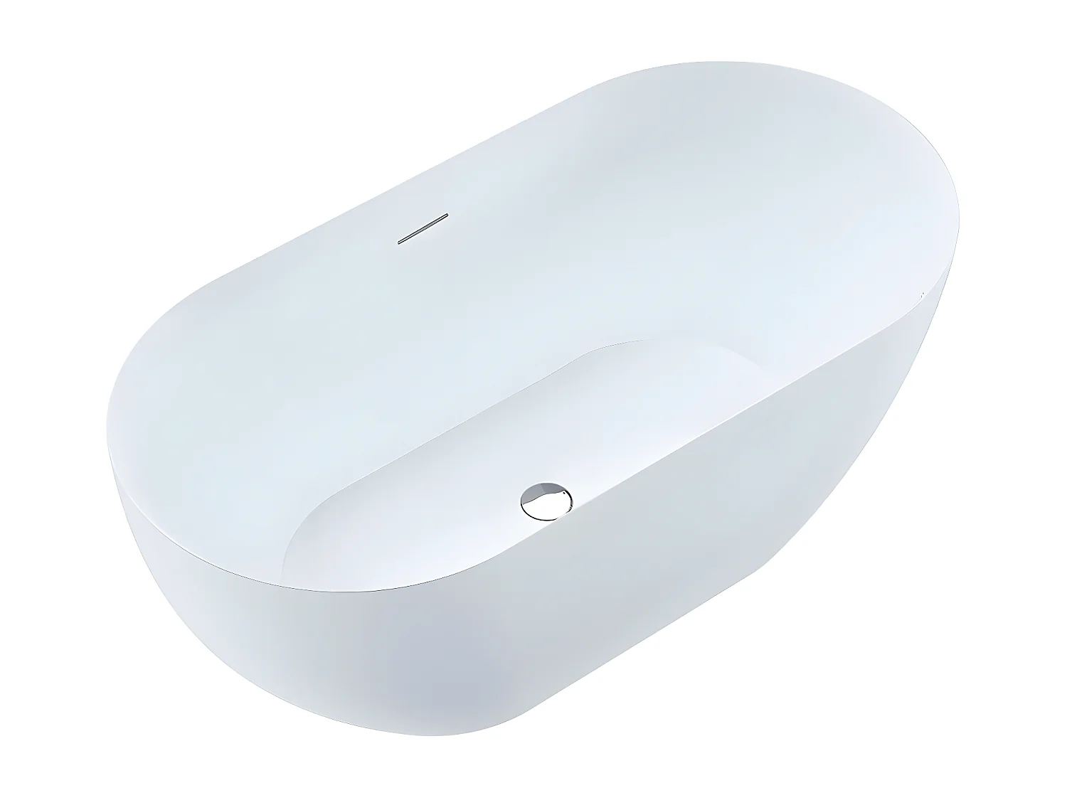 Baignoire îlot design ovale LISBON blanche 150 cm Mat