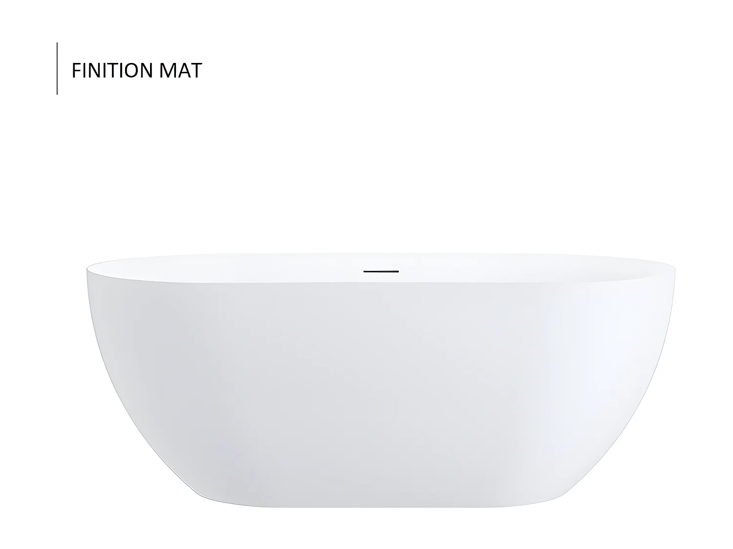 Baignoire îlot design ovale LISBON blanche 150 cm Mat