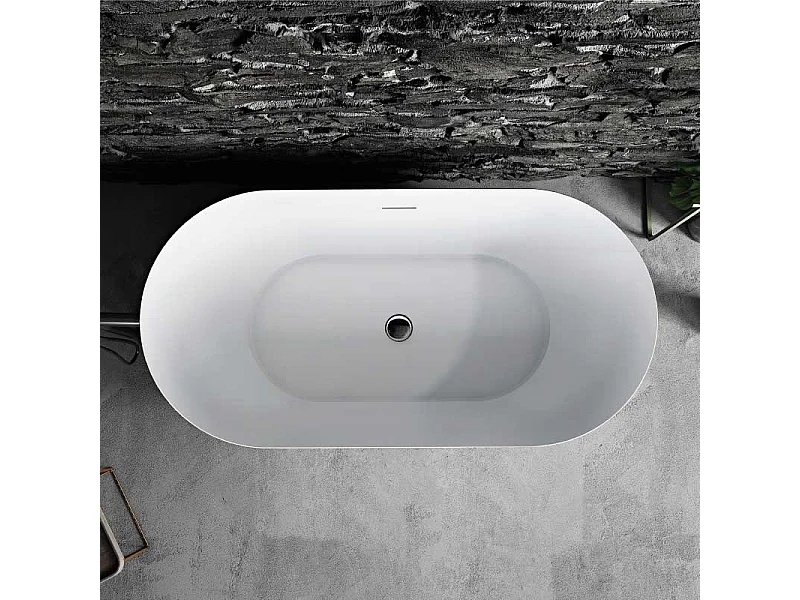 Baignoire îlot design ovale LISBON blanche 150 cm Mat